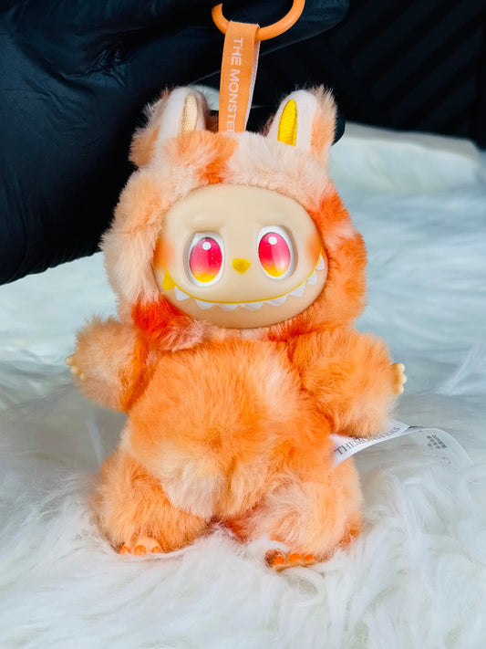 Labubu Big Into Energy Monster Plush Keychain - 1 PC (Orange)