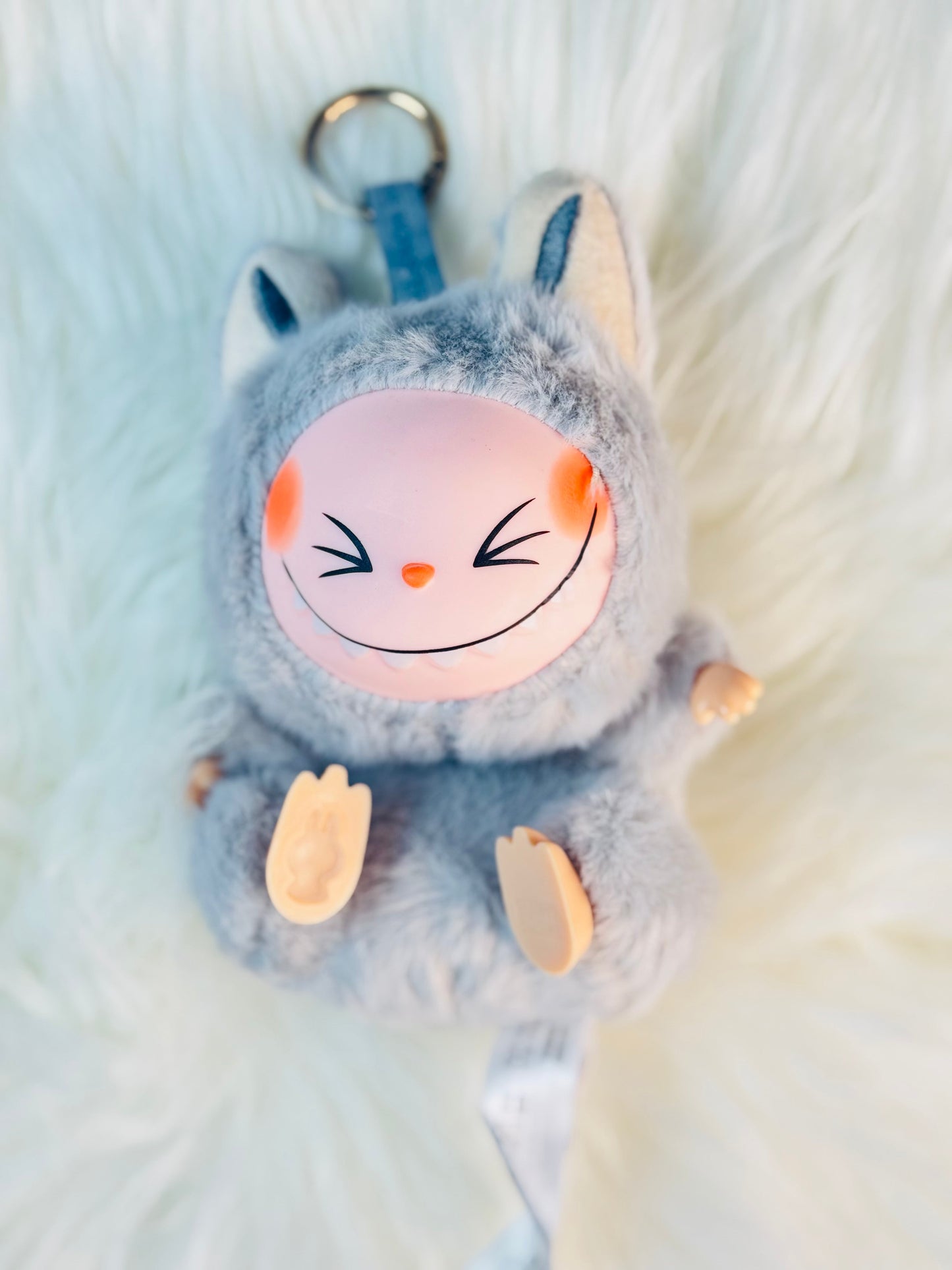 Labubu Have A Seat Monster Plush Keychain - 1 PC (HeHe Gray)