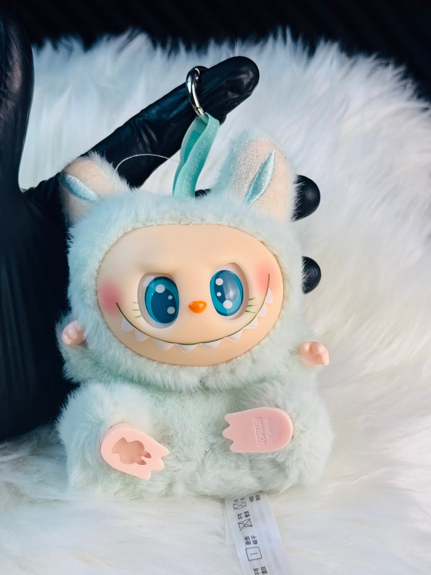 Labubu Have A Seat Monster Plush Keychain - 1 PC (Green)