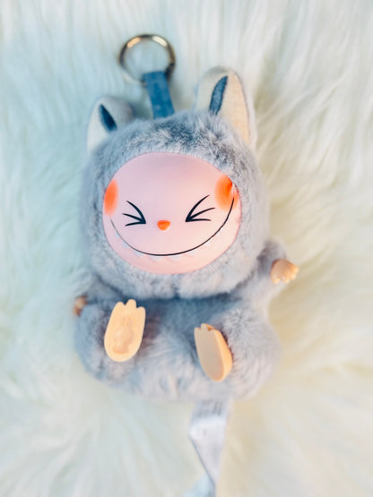 Labubu Have A Seat Monster Plush Keychain - 1 PC (HeHe Gray)