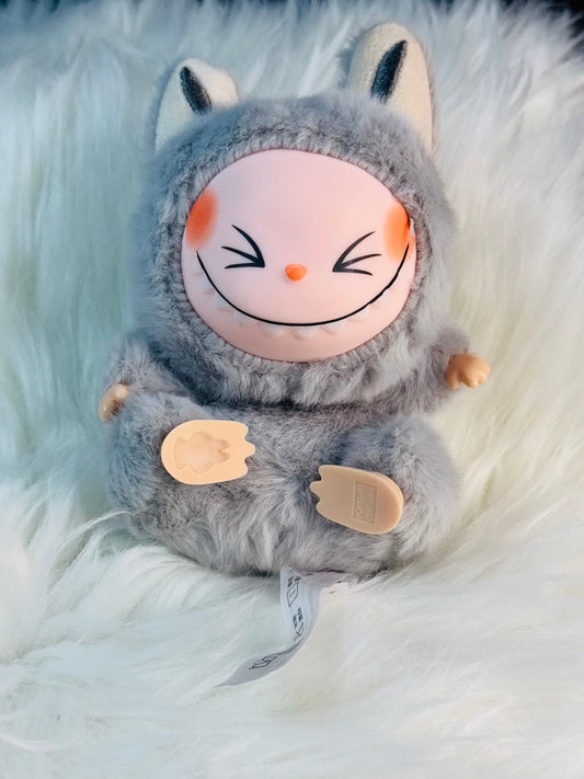 Labubu Have A Seat Monster Plush Keychain - 1 PC (HeHe Gray)